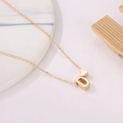 Fashion Tiny Heart Dainty Initial Necklace Gold Silver Color Letter Name Choker for Women Pendant Jewelry Gift