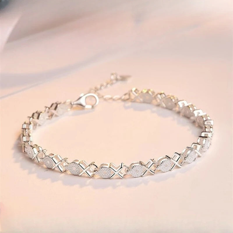 925 Sterling Silver Heart Shaped Bracelet for Women Retro Korean Versatile Zircon Charm Bracelets Original Party Jewelry Gifts